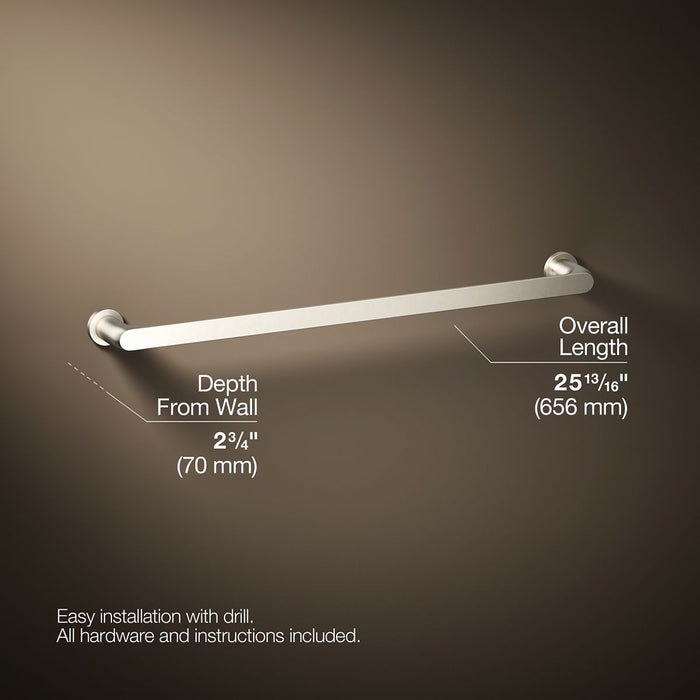 KOHLER K-97495 Avid 24" towel bar, vibrant brushed nickel - view 4