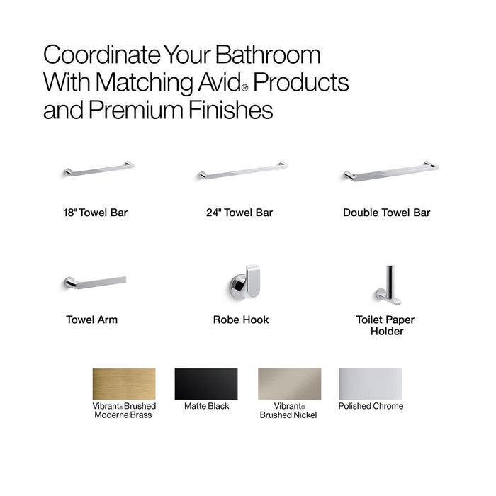 KOHLER K-97498 Avid Towel arm, polished chrome - view 2