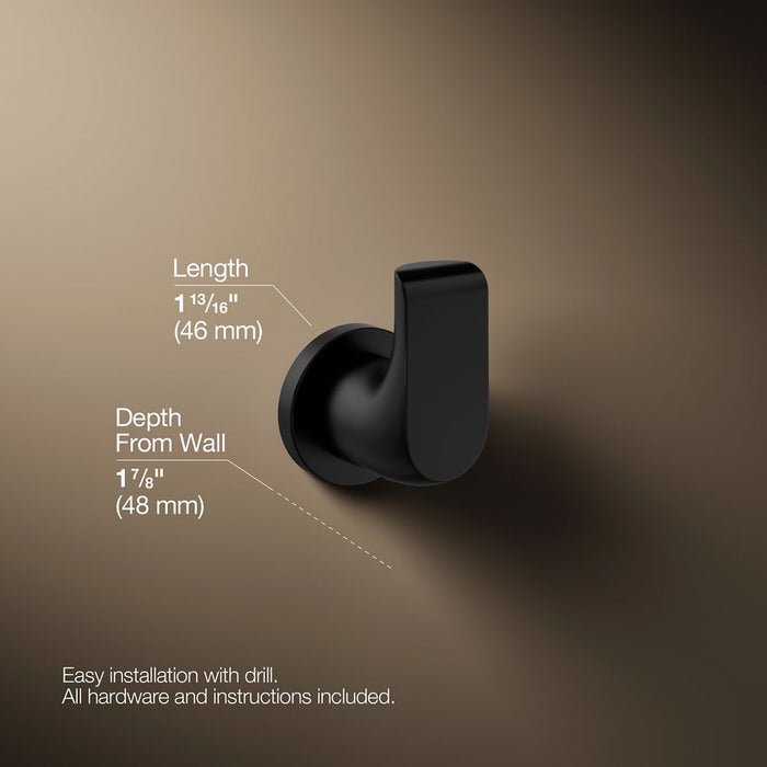 KOHLER K-97499 Avid Robe hook, matte black - view 4