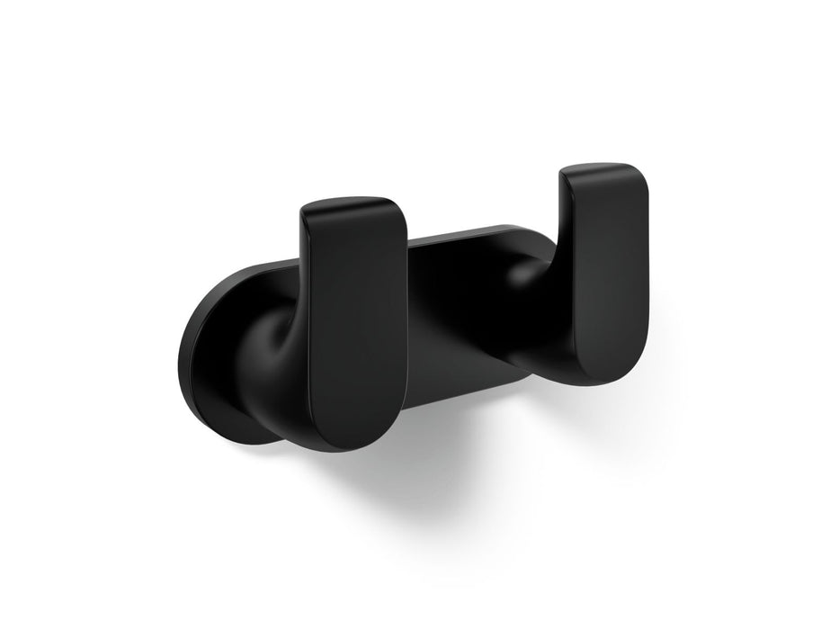 KOHLER K-97500 Avid Double robe hook, matte black