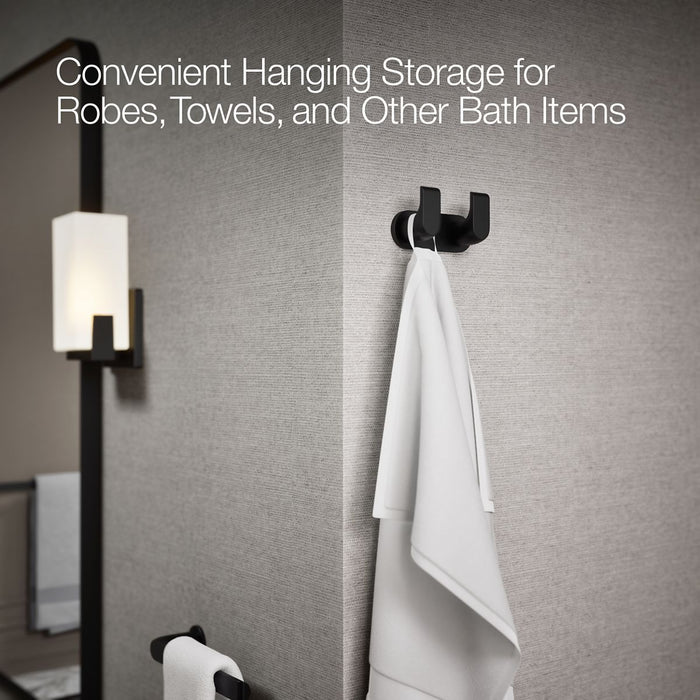 KOHLER K-97500 Avid Double robe hook, matte black - view 5