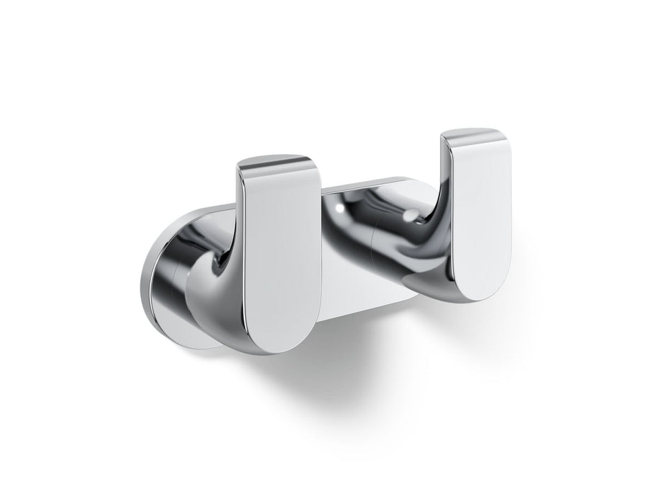 KOHLER K-97500 Avid Double robe hook, polished chrome