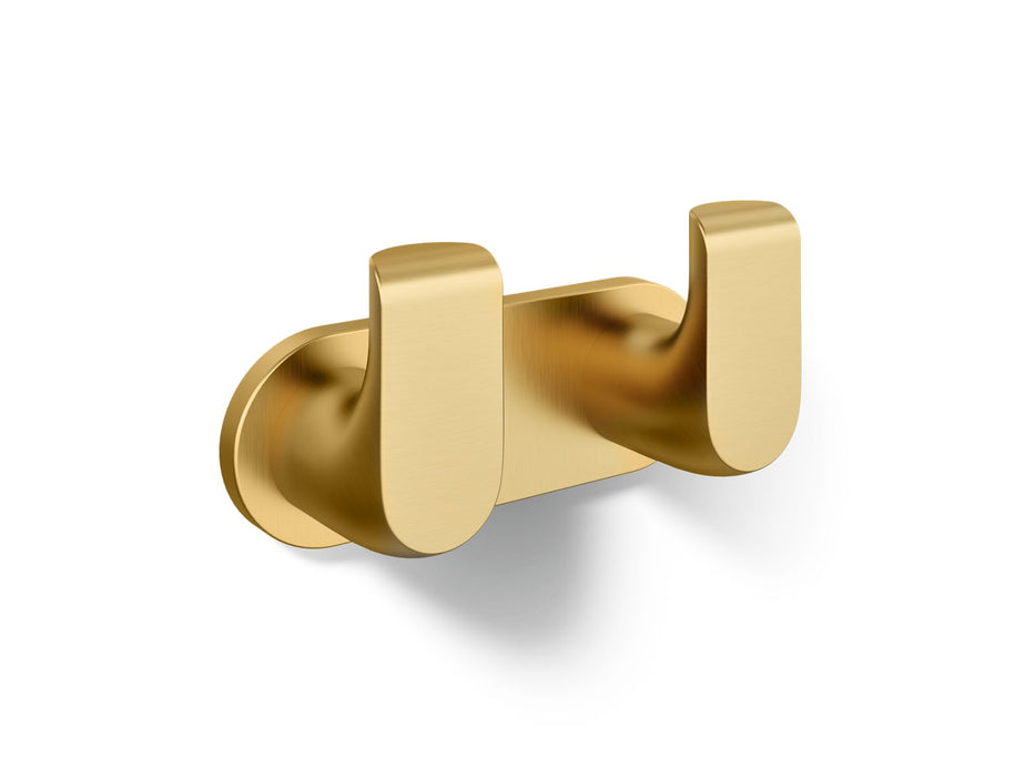 KOHLER K-97500 Avid Double robe hook, vibrant brushed moderne brass