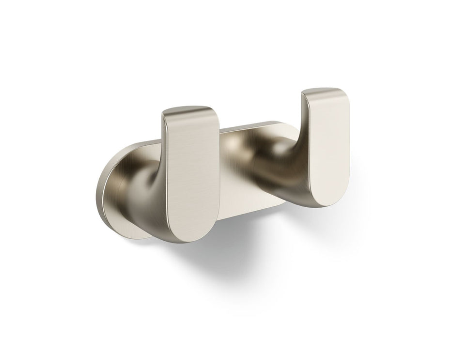 KOHLER K-97500 Avid Double robe hook, vibrant brushed nickel