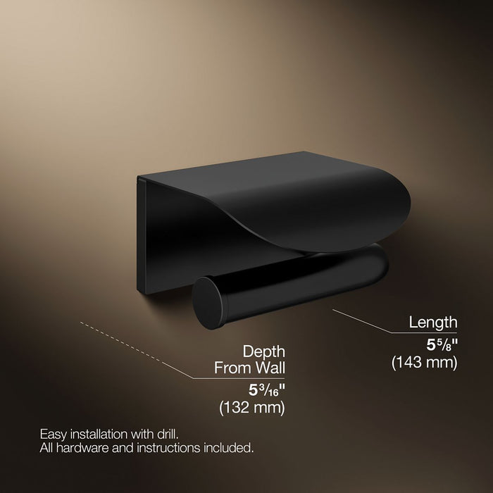 KOHLER K-97503 Avid Covered toilet paper holder, matte black - view 4