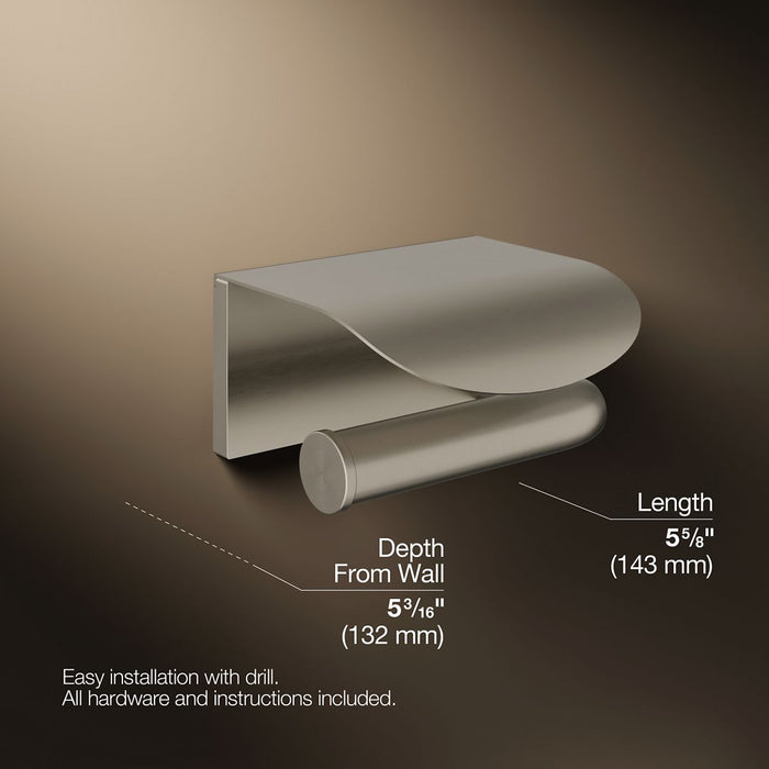 KOHLER K-97503 Avid Covered toilet paper holder, vibrant brushed nickel - view 5