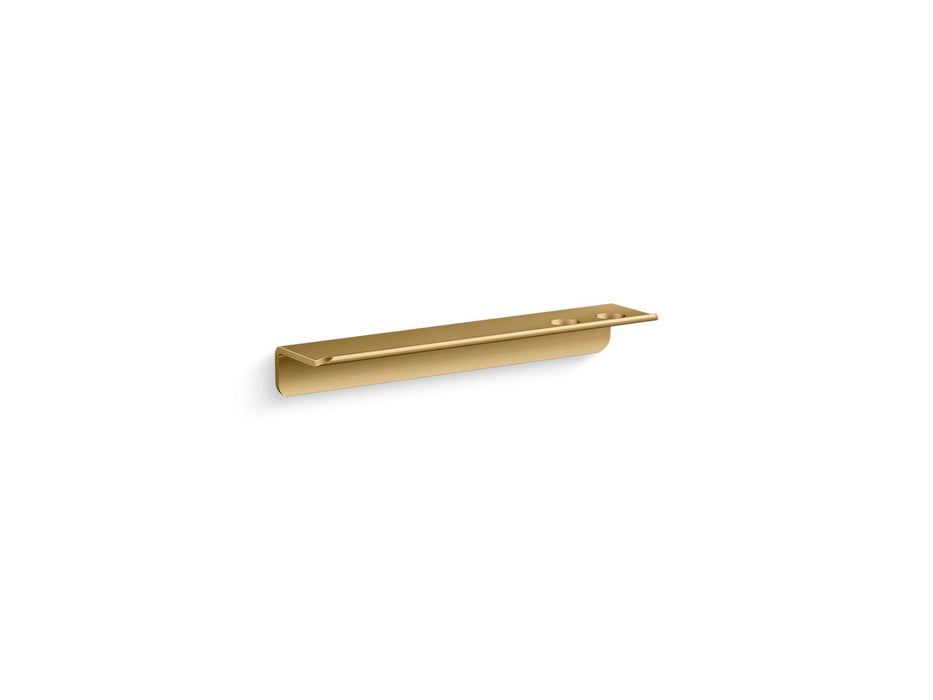 KOHLER K-97622 Choreograph 14" Floating Shower Shelf, Vibrant Brushed Moderne Brass - 3/4 view of product