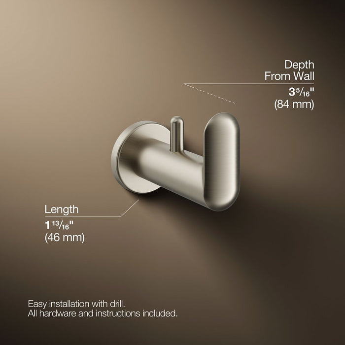 KOHLER K-97897 Kumin Robe hook, vibrant brushed nickel - view 2