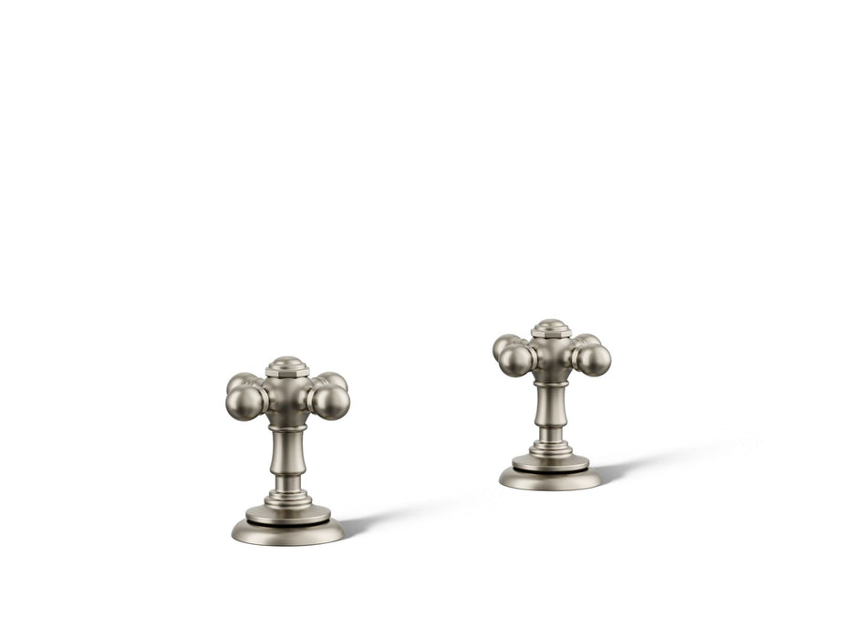 KOHLER K-98068-3 Artifacts Cross bathroom sink faucet handles, vibrant brushed nickel