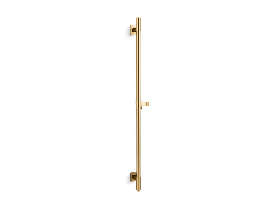KOHLER K-98344 Awaken 36" deluxe slidebar with integrated water supply, vibrant brushed moderne brass