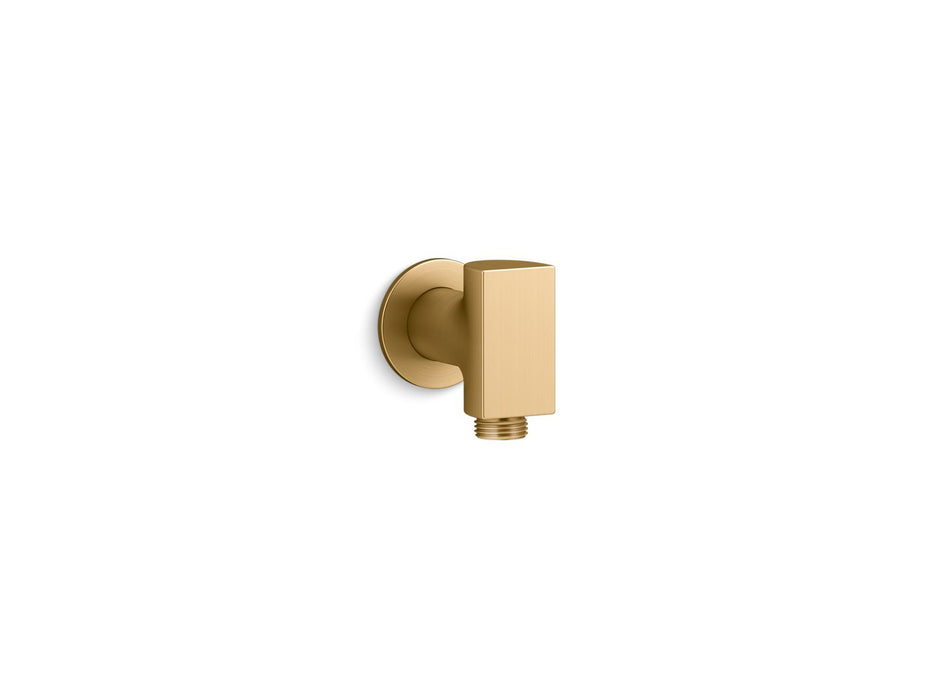 KOHLER K-98353 Exhale Wall-mount supply elbow with check valve, vibrant brushed moderne brass