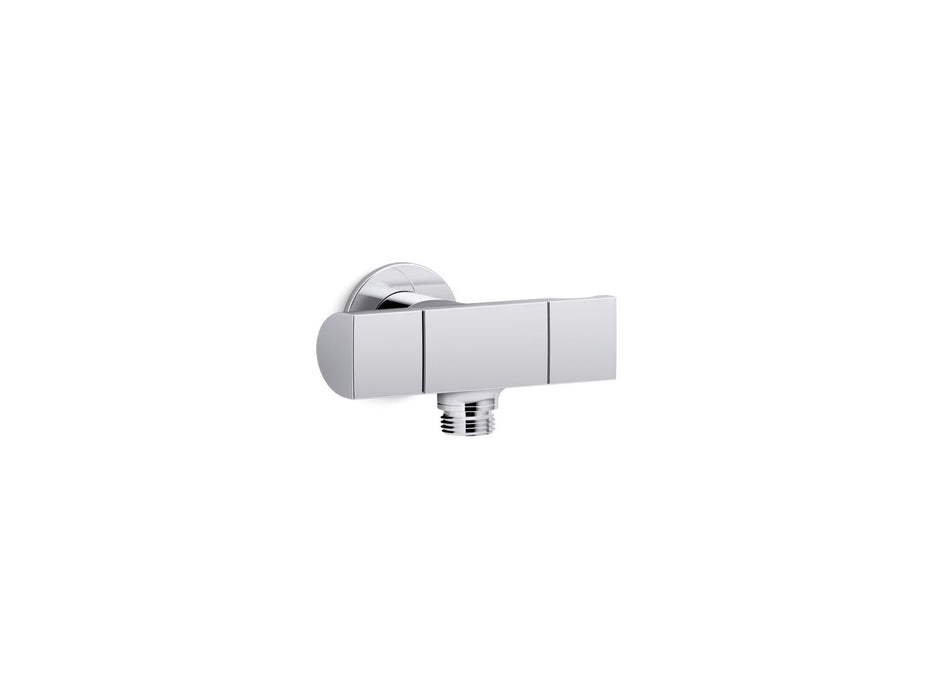 KOHLER K-98355 Exhale Wall-mount handshower holder with supply elbow and volume control, polished chrome