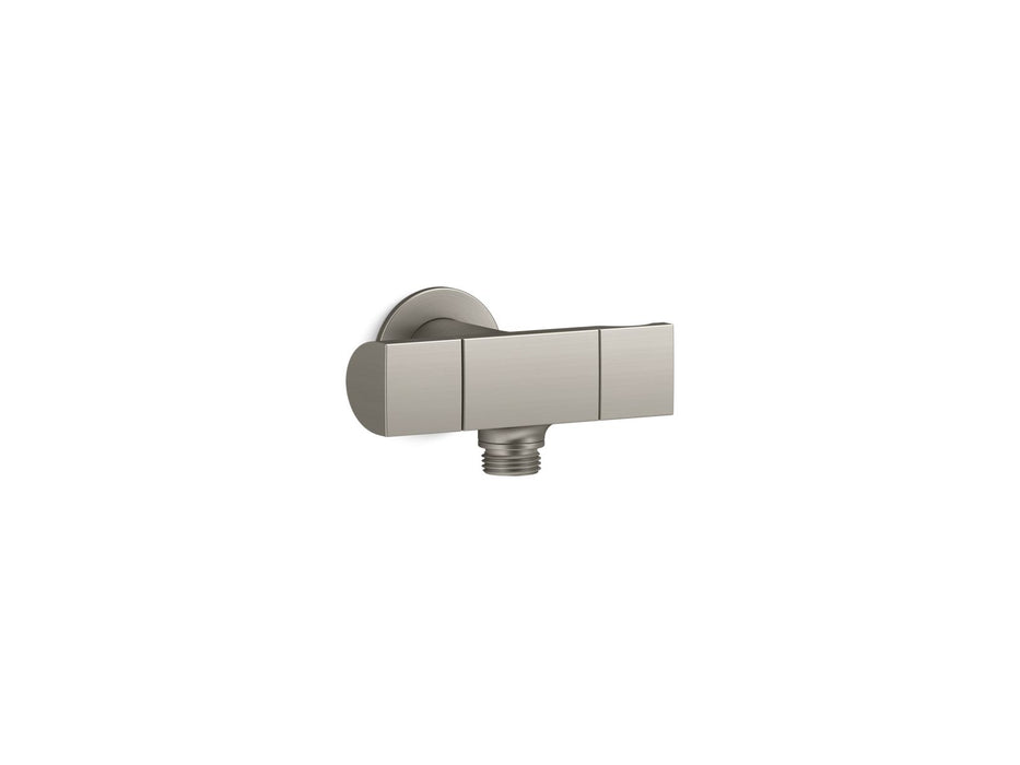 KOHLER K-98355 Exhale Wall-mount handshower holder with supply elbow and volume control, vibrant brushed nickel