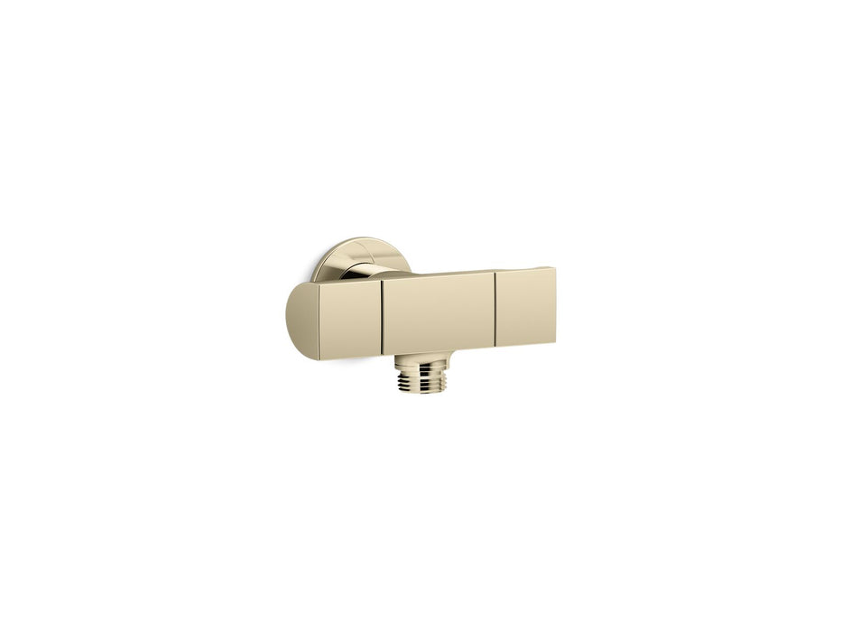 KOHLER K-98355 Exhale Wall-mount handshower holder with supply elbow and volume control, vibrant french gold