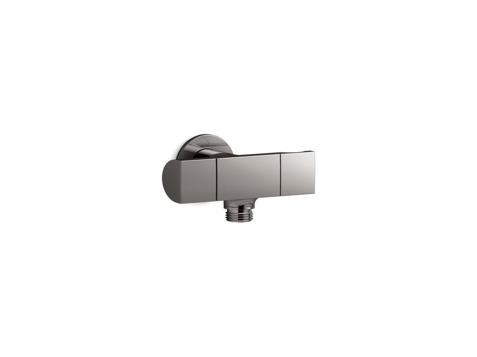 KOHLER K-98355 Exhale Wall-mount handshower holder with supply elbow and volume control, vibrant titanium