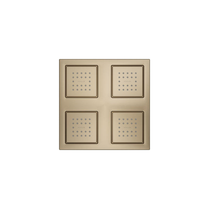 KOHLER K-98740 WaterTile Rain Overhead Shower Panel with Four 22-nozzle Sprayheads, vibrant brushed bronze - view 3