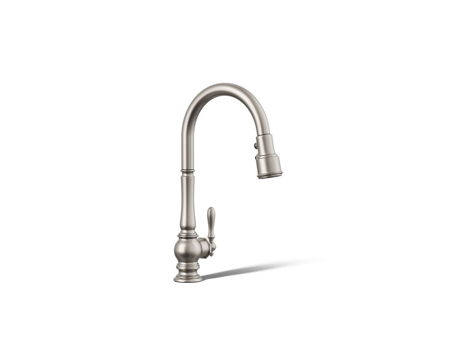 KOHLER K-99259 Artifacts Pull-down kitchen sink faucet with three-function sprayhead