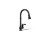 KOHLER K-99260 Artifacts Pull-down kitchen sink faucet with three-function sprayhead, matte black