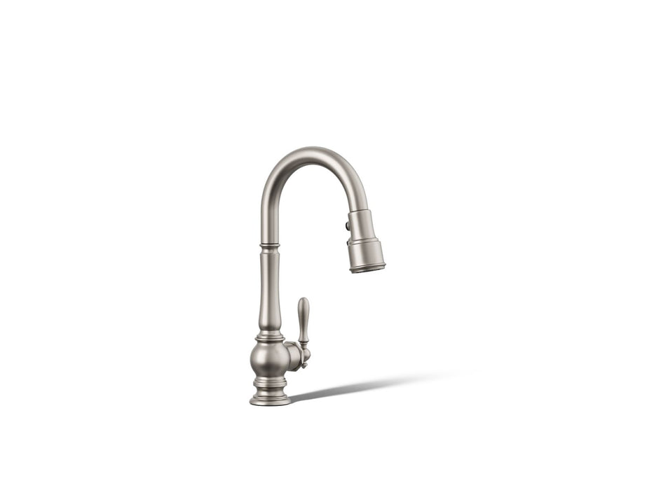 KOHLER K-99261 Artifacts Pull-down kitchen sink faucet with three-function sprayhead