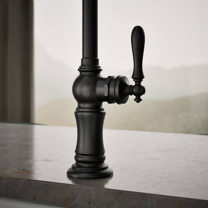 KOHLER K-99262 Artifacts Single-handle kitchen sink faucet with two-function sprayhead, matte black - view 3