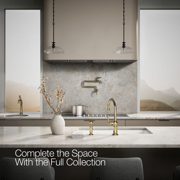 KOHLER K-99262 Artifacts Single-handle kitchen sink faucet with two-function sprayhead, vibrant french gold - view 4