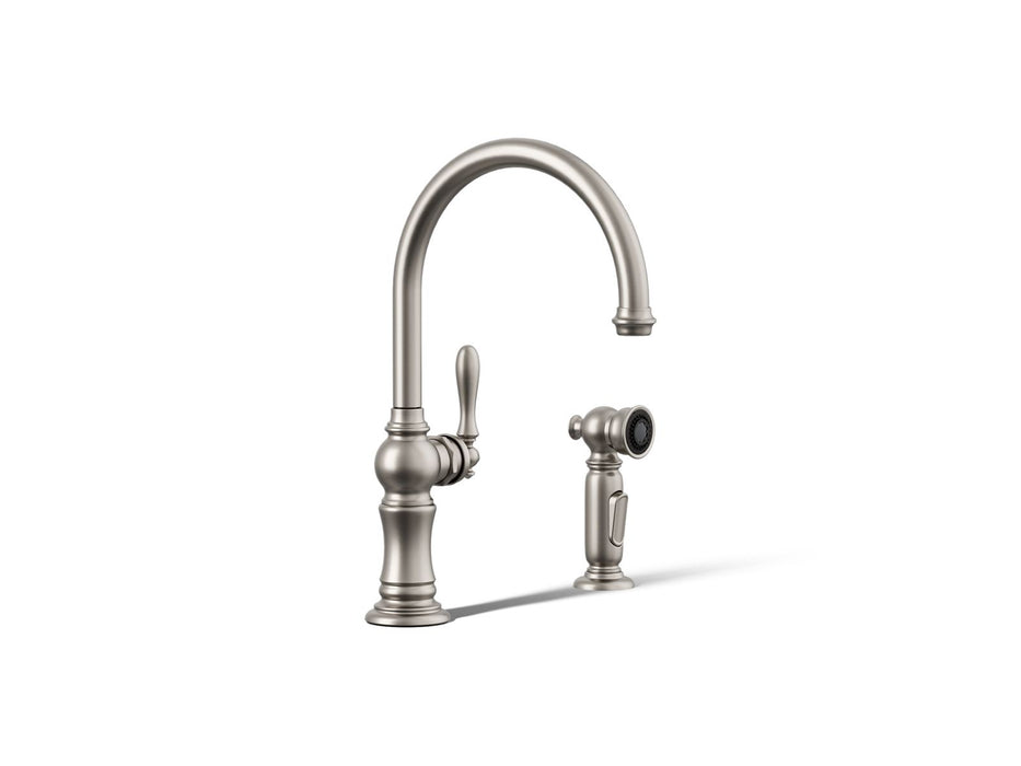 KOHLER K-99262 Artifacts Single-handle kitchen sink faucet with two-function sprayhead