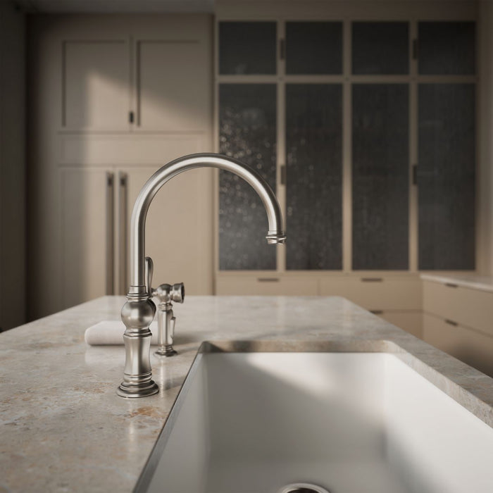 KOHLER K-99262 Artifacts Single-handle kitchen sink faucet with two-function sprayhead