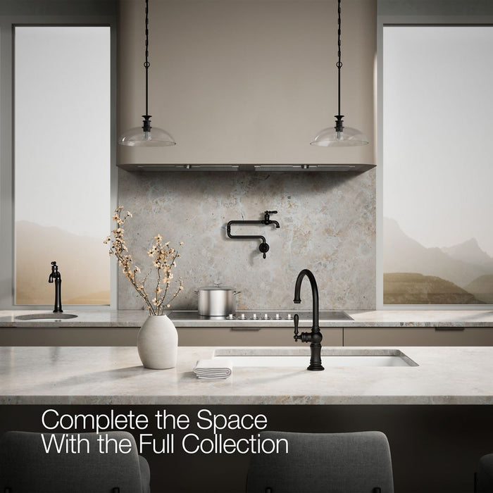 KOHLER K-99263 Artifacts Single-handle kitchen sink faucet, matte black - view 4