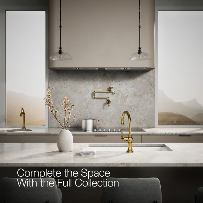 KOHLER K-99263 Artifacts Single-handle kitchen sink faucet, vibrant brushed moderne brass - view 2