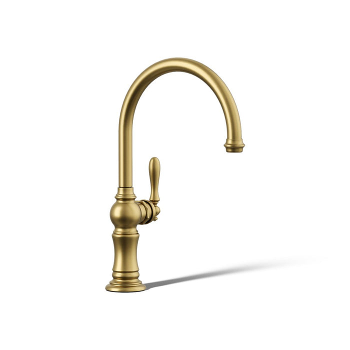 KOHLER K-99263 Artifacts Single-handle kitchen sink faucet, vibrant brushed moderne brass - view 4