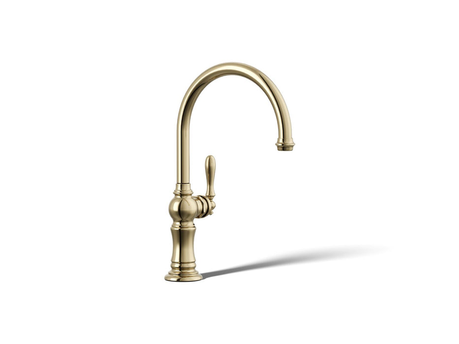 KOHLER K-99263 Artifacts Single-handle kitchen sink faucet, vibrant french gold