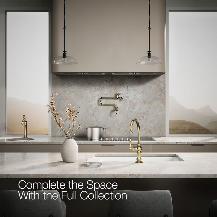 KOHLER K-99263 Artifacts Single-handle kitchen sink faucet, vibrant french gold - view 2