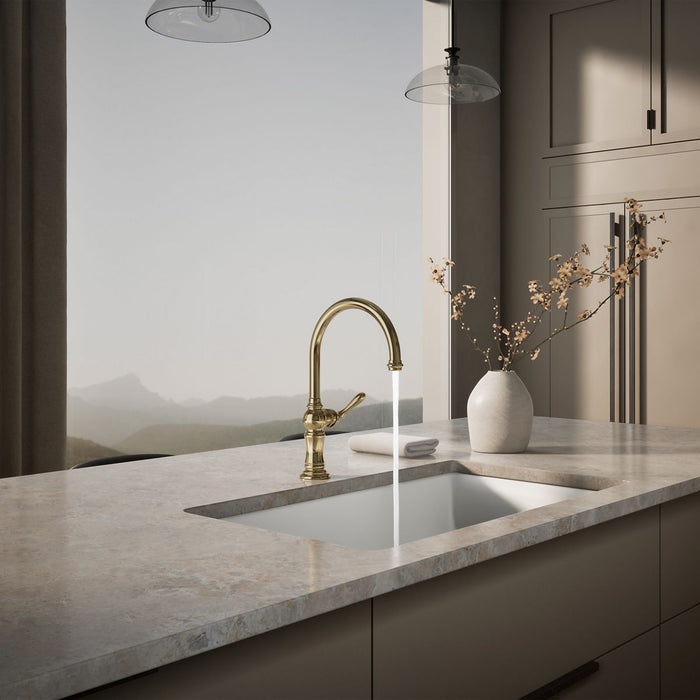 KOHLER K-99263 Artifacts Single-handle kitchen sink faucet, vibrant french gold - view 3