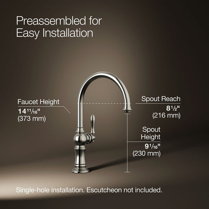 KOHLER K-99263 Artifacts Single-handle kitchen sink faucet