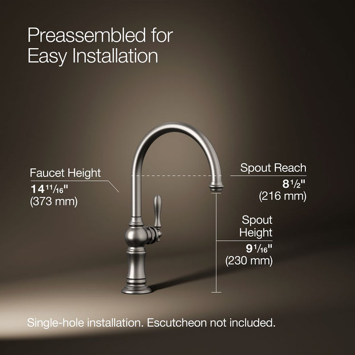KOHLER K-99263 Artifacts Single-handle kitchen sink faucet
