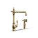 KOHLER K-99265 Artifacts Single-handle kitchen sink faucet with side sprayer, vibrant french gold - view 5