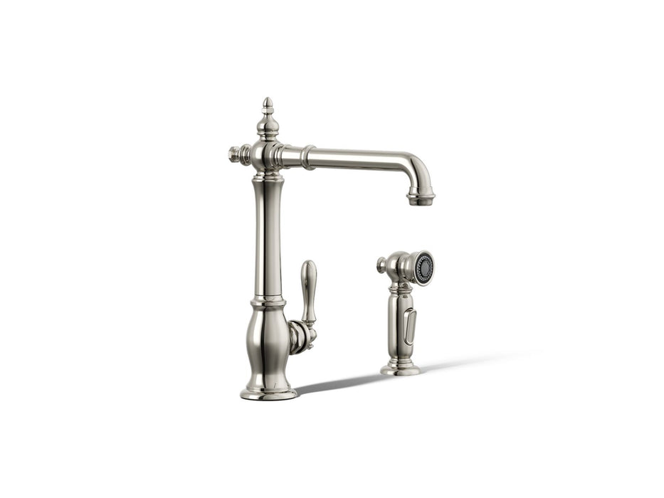 KOHLER K-99265 Artifacts Single-handle kitchen sink faucet with side sprayer