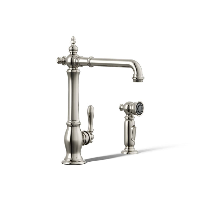 KOHLER K-99265 Artifacts Single-handle kitchen sink faucet with side sprayer
