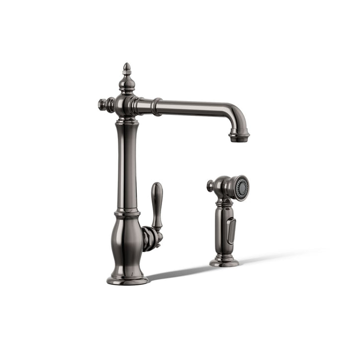 KOHLER K-99265 Artifacts Single-handle kitchen sink faucet with side sprayer