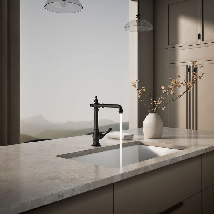 KOHLER K-99266 Artifacts Single-handle kitchen sink faucet, matte black - view 3