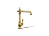 KOHLER K-99266 Artifacts Single-handle kitchen sink faucet, vibrant brushed moderne brass