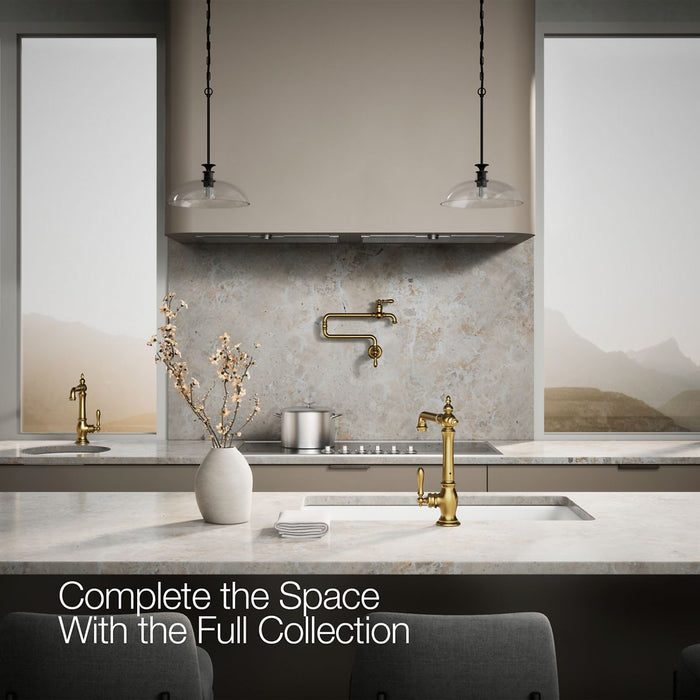 KOHLER K-99266 Artifacts Single-handle kitchen sink faucet, vibrant brushed moderne brass - view 3