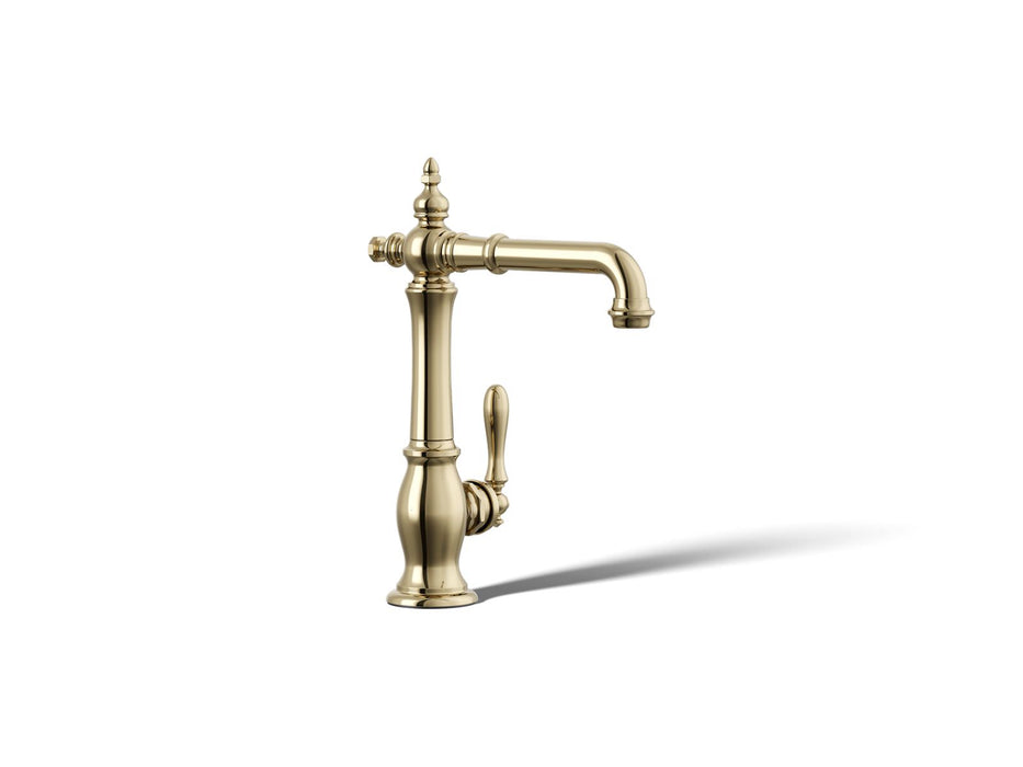 KOHLER K-99267 Artifacts Single-handle bar sink faucet, vibrant french gold