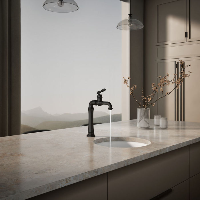 KOHLER K-99268 Artifacts Gentleman's Single-handle bar sink faucet, matte black - view 3