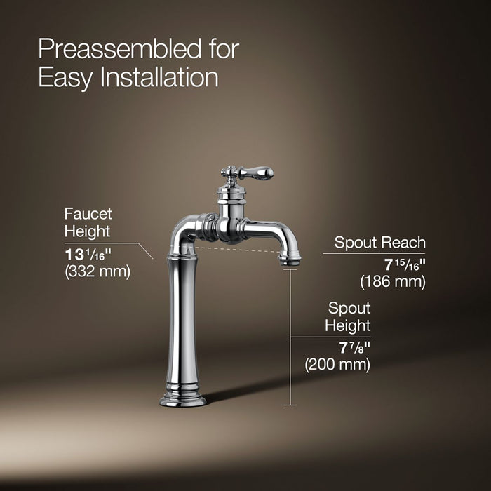 KOHLER K-99268 Artifacts Gentleman's Single-handle bar sink faucet