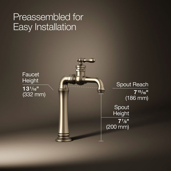 KOHLER K-99268 Artifacts Gentleman's Single-handle bar sink faucet, vibrant brushed bronze - view 5