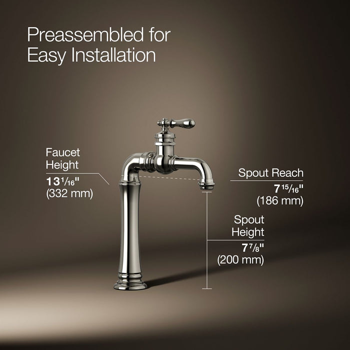 KOHLER K-99268 Artifacts Gentleman's Single-handle bar sink faucet