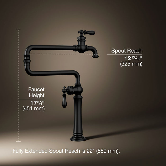 KOHLER K-99271 Artifacts Deck-mount pot filler, matte black - view 4