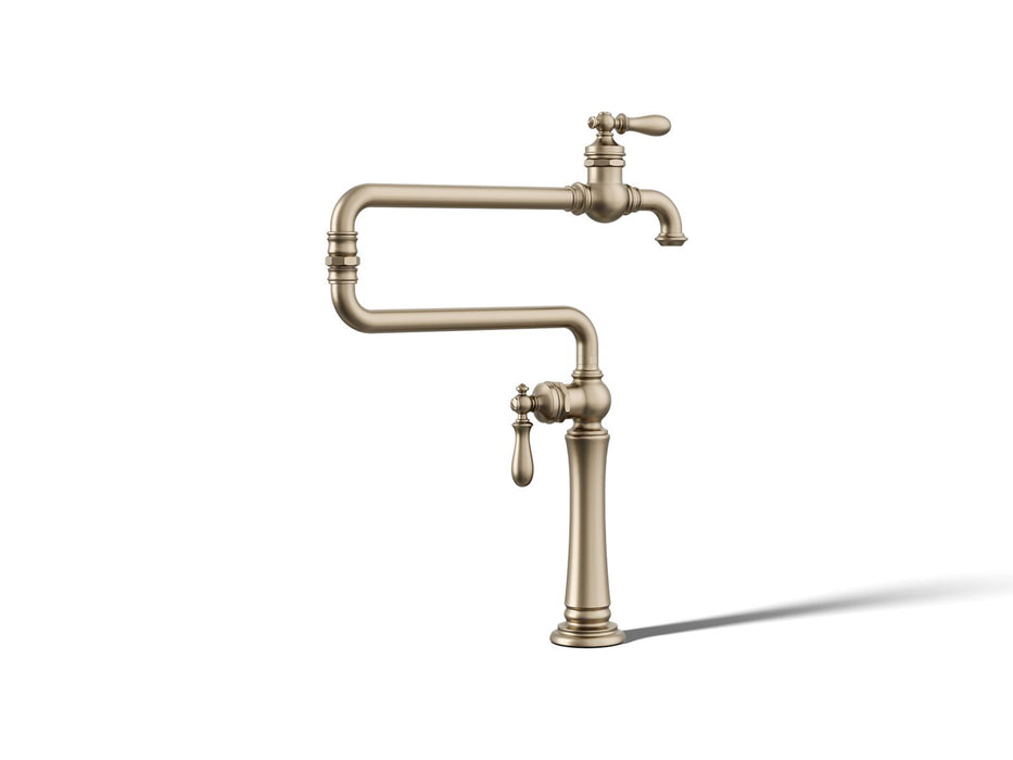 KOHLER K-99271 Artifacts Deck-mount pot filler, vibrant brushed bronze