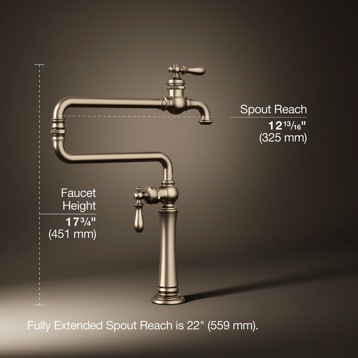 KOHLER K-99271 Artifacts Deck-mount pot filler, vibrant brushed bronze - view 4